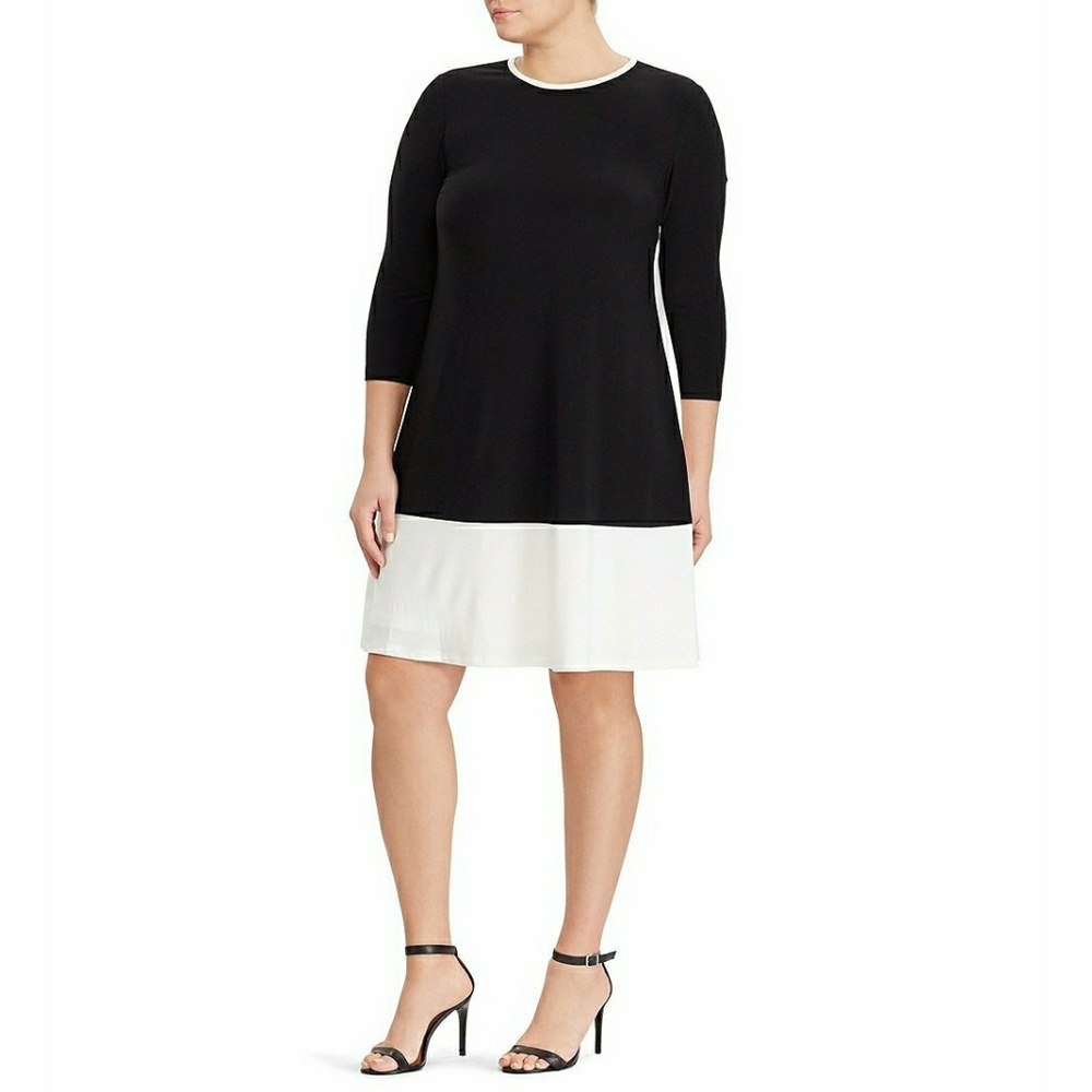 New! RALPH LAUREN Colorblock Jersey Shift Dress - Picture 5 of 7